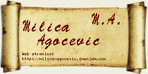 Milica Agočević vizit kartica